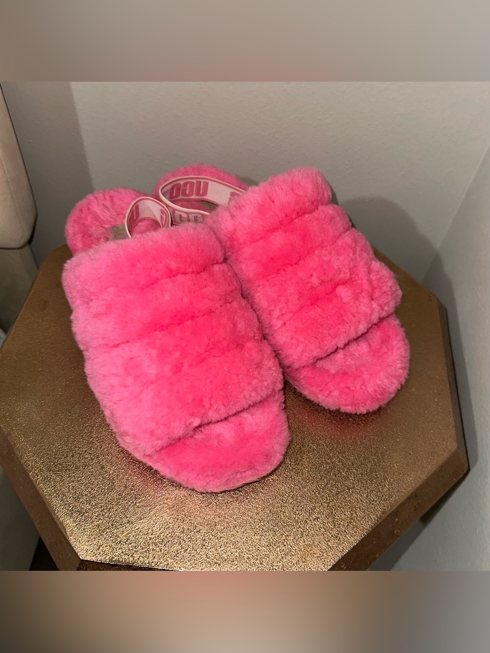 UGG Fluff Yeah Pink Slippers Size 10